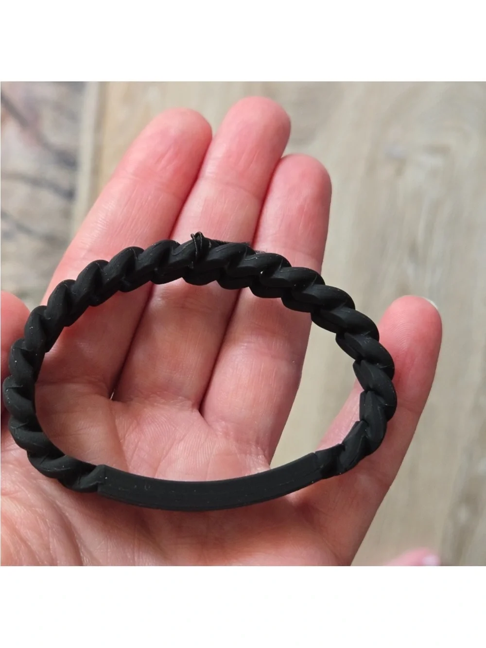 Marc Jacobs Black Silicone Link ID Bracelet
